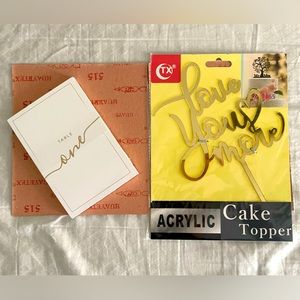 Wedding cake topper and table cards!